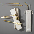 Orsina Gold Travel Cutlery Set – 6-Piece Stainless Steel with Case