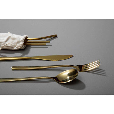 Orsina Gold Travel Cutlery Set – 6-Piece Stainless Steel with Case