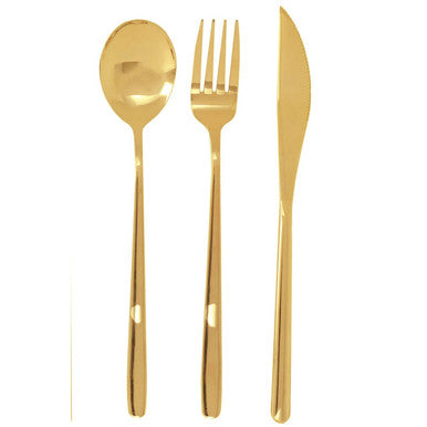 Orsina Gold Travel Cutlery Set – 6-Piece Stainless Steel with Case