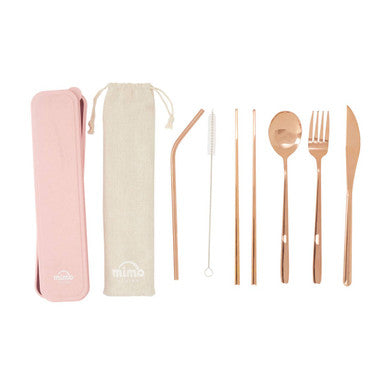 Orsina Rose Gold Travel Cutlery Set – 6 Piece Stainless Steel Kit