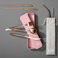 Orsina Rose Gold Travel Cutlery Set – 6 Piece Stainless Steel Kit
