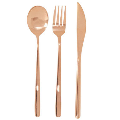 Orsina Rose Gold Travel Cutlery Set – 6 Piece Stainless Steel Kit