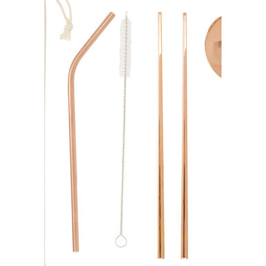 Orsina Rose Gold Travel Cutlery Set – 6 Piece Stainless Steel Kit