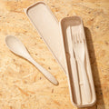 Orsina Mimo 3-Piece Wheat Straw Travel Cutlery Set with Case
