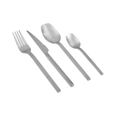 Orsina Avie 16-Piece Matte Silver Cutlery Set | Stainless Flatware