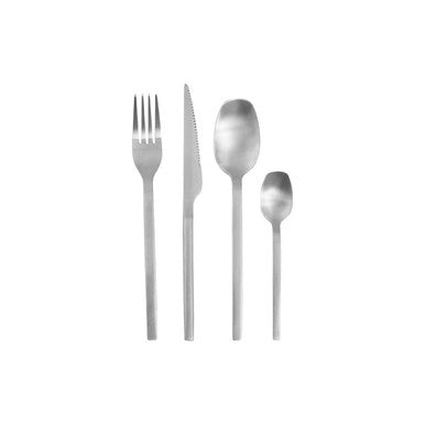 Orsina Avie 16-Piece Matte Silver Cutlery Set | Stainless Flatware