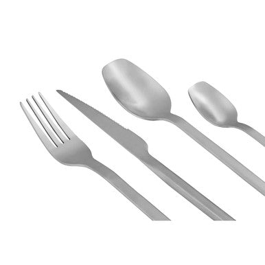 Orsina Avie 16-Piece Matte Silver Cutlery Set | Stainless Flatware