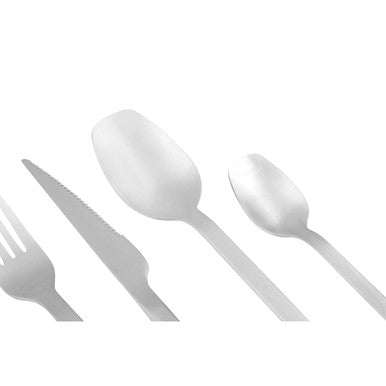 Orsina Avie 16-Piece Matte Silver Cutlery Set | Stainless Flatware