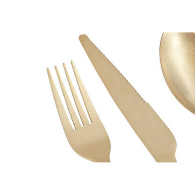 Orsina Avie 16-Piece Antique Gold Cutlery Set | Stainless Steel Flatware