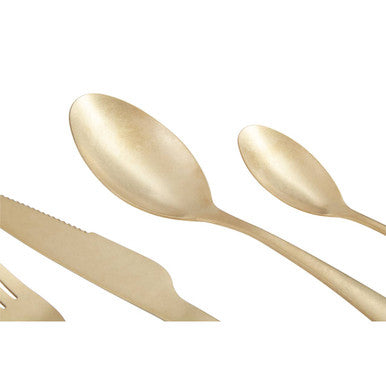 Orsina Avie 16-Piece Antique Gold Cutlery Set | Stainless Steel Flatware