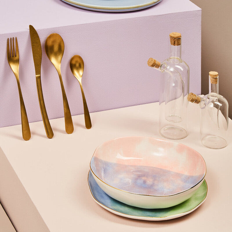 Orsina Avie 16-Piece Antique Gold Cutlery Set | Stainless Steel Flatware