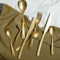 Orsina Avie 16-Piece Antique Gold Cutlery Set | Stainless Steel Flatware