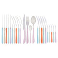 Orsina Zuma 24-Piece Pastel Cutlery Set – Stainless Steel Flatware