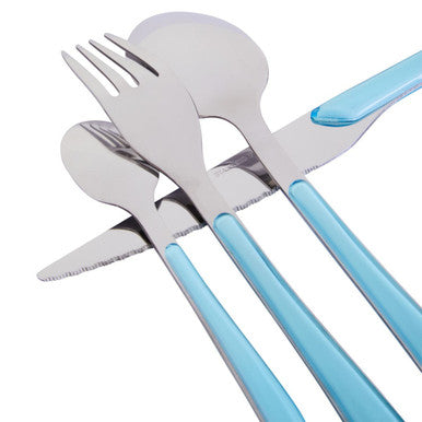 Orsina Zuma 24-Piece Pastel Cutlery Set – Stainless Steel Flatware