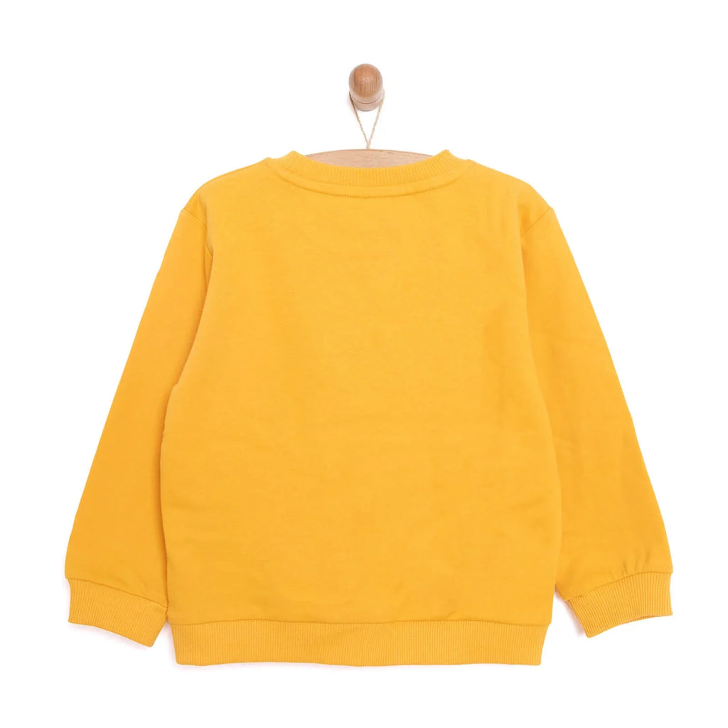 HelloBaby Baby Boy Dino Patterned Sweatshirt - Mustard
