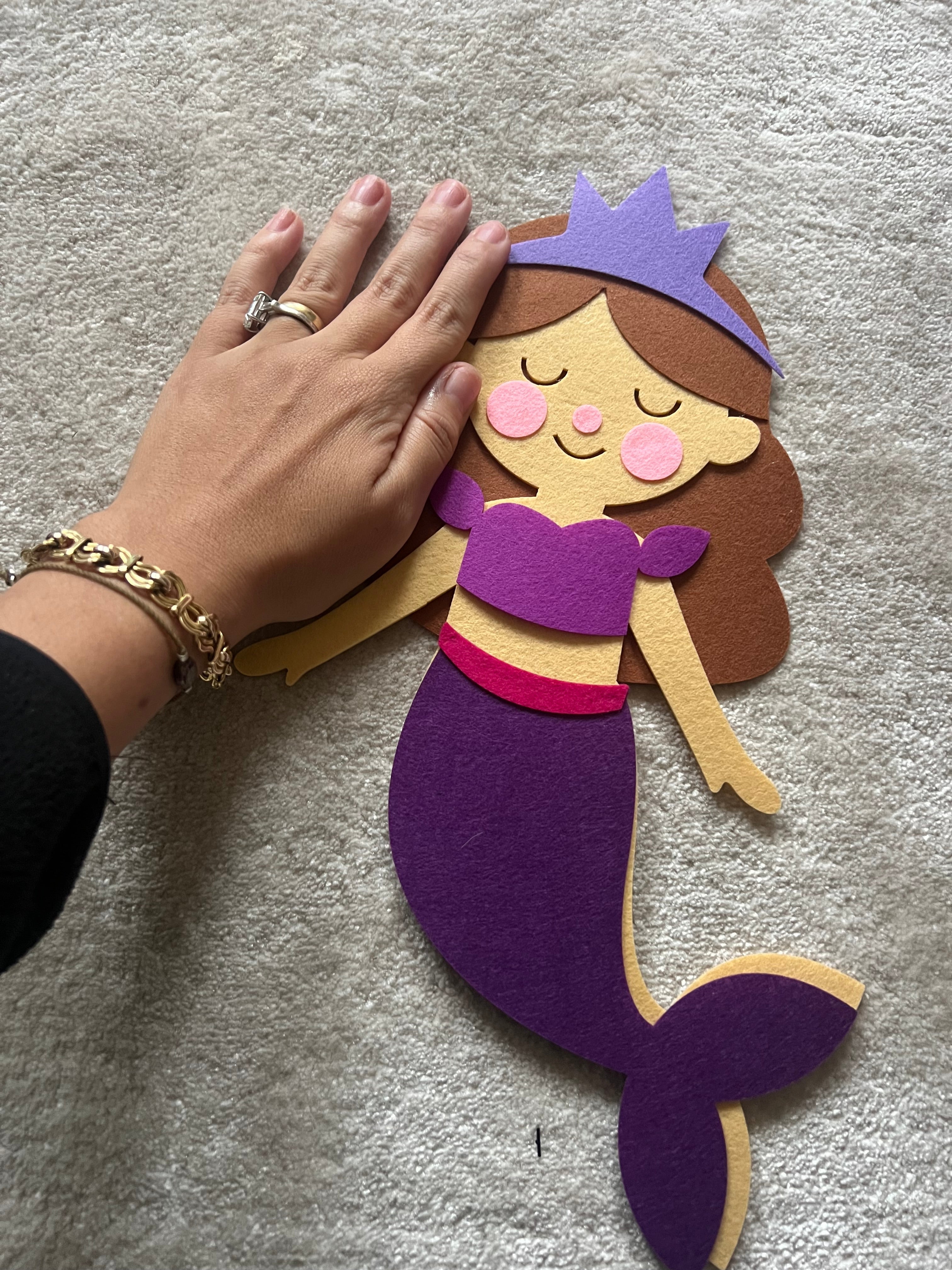 Back in stock: Paste The Mermaid Felt Play Board-Magical Dress up activity for girls