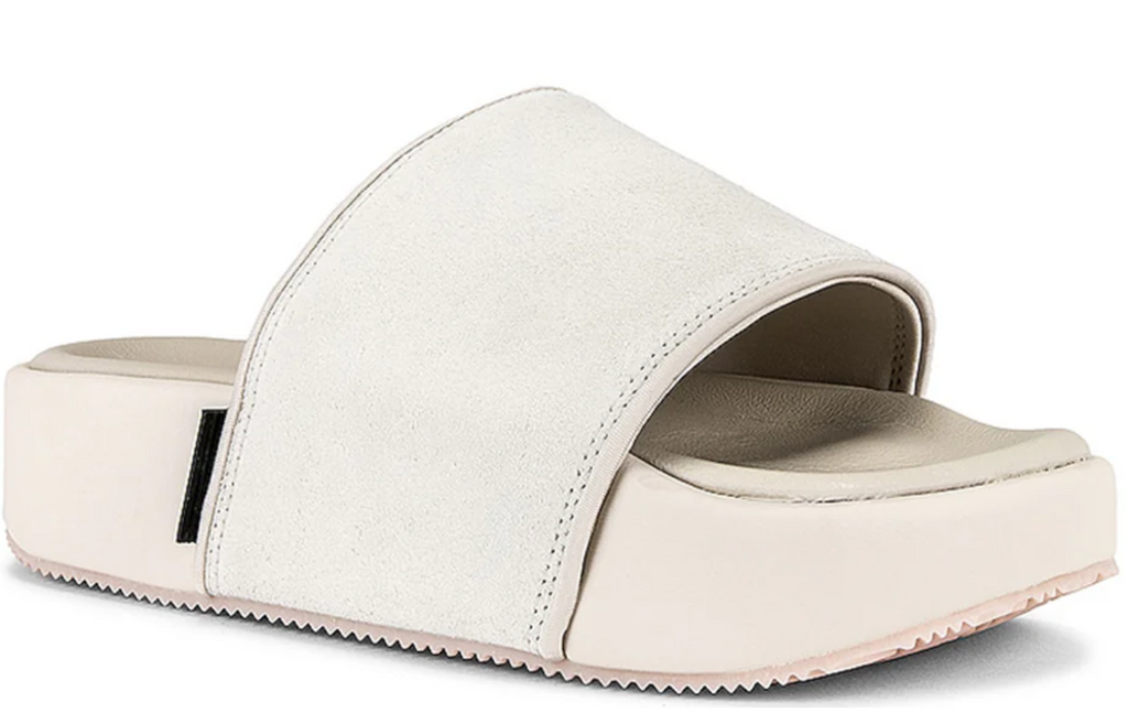 Adidas Y-3 Suede Platform Slides – Ivory Leather Wide Fit EU 38