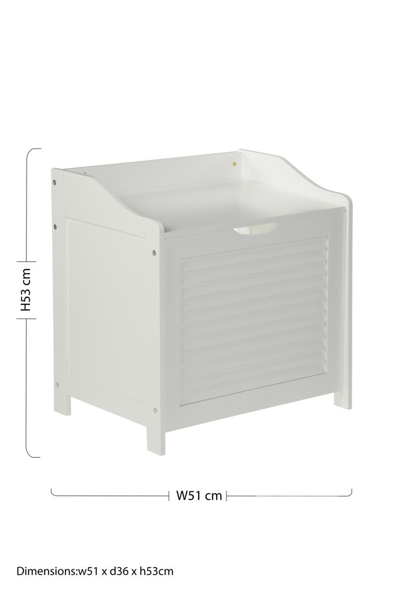Orsina Shutter White Wood Laundry Storage Cabinet | Utility Organiser