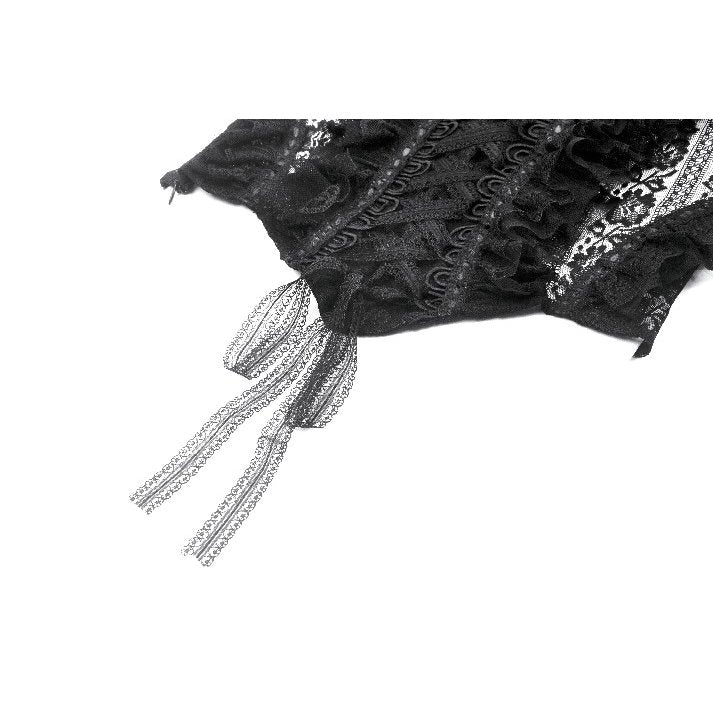 Dark in Love Ophelia Gothic Top – Black Lace Off-Shoulder Corset Style