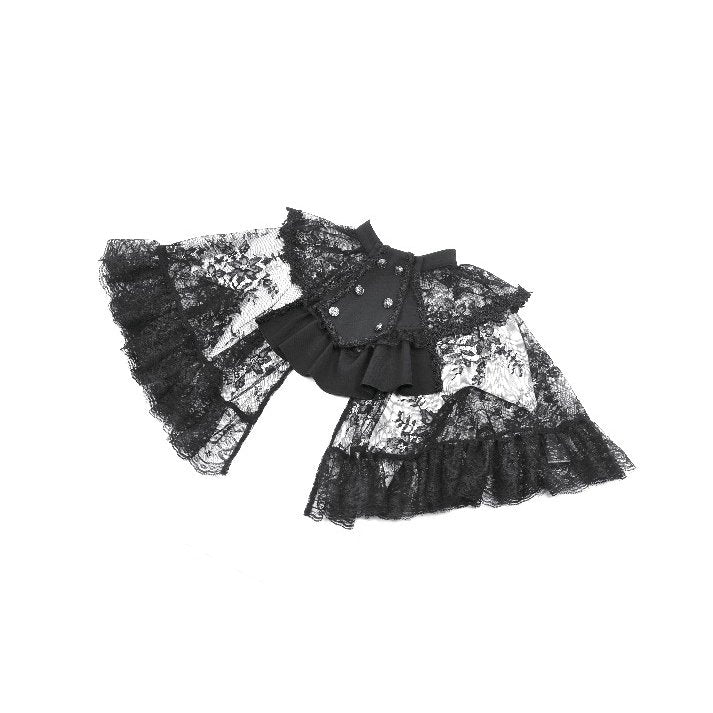 Dark in Love Bellatrix Lace Ruffle Capelet – Gothic Victorian Cape