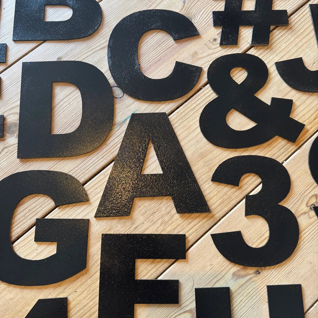 Rustic Black Metal Letters – Industrial Steel Wall Decor by Rustic Warehouse