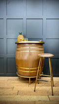 Retro Home Bar / Man cave Barget Bar And Stool / Half Barrel Bar / Retro Pub
