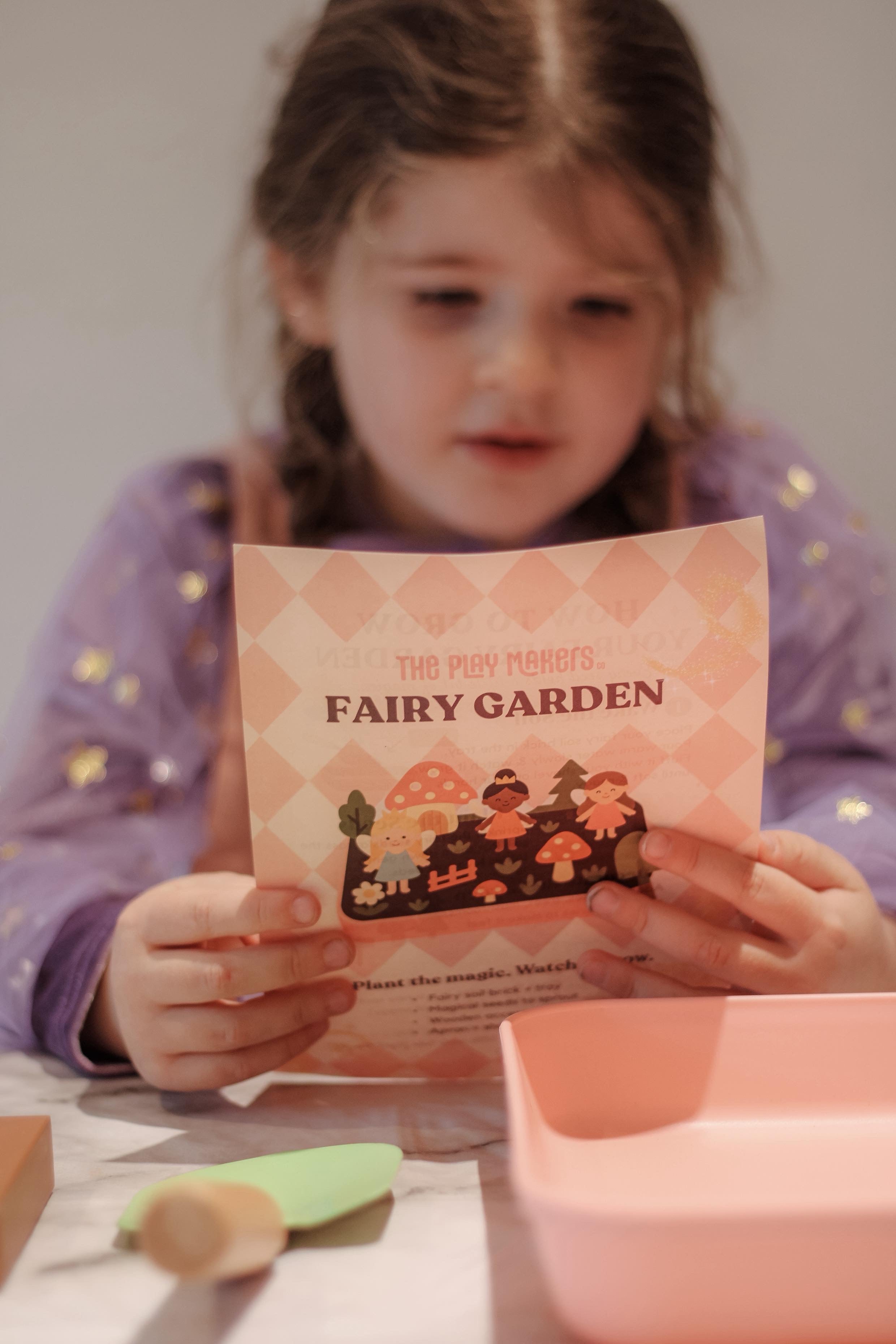 Fairy Garden Starter Kit (Apron,Tray, Shovel, Fairies, Soil & Seeds)