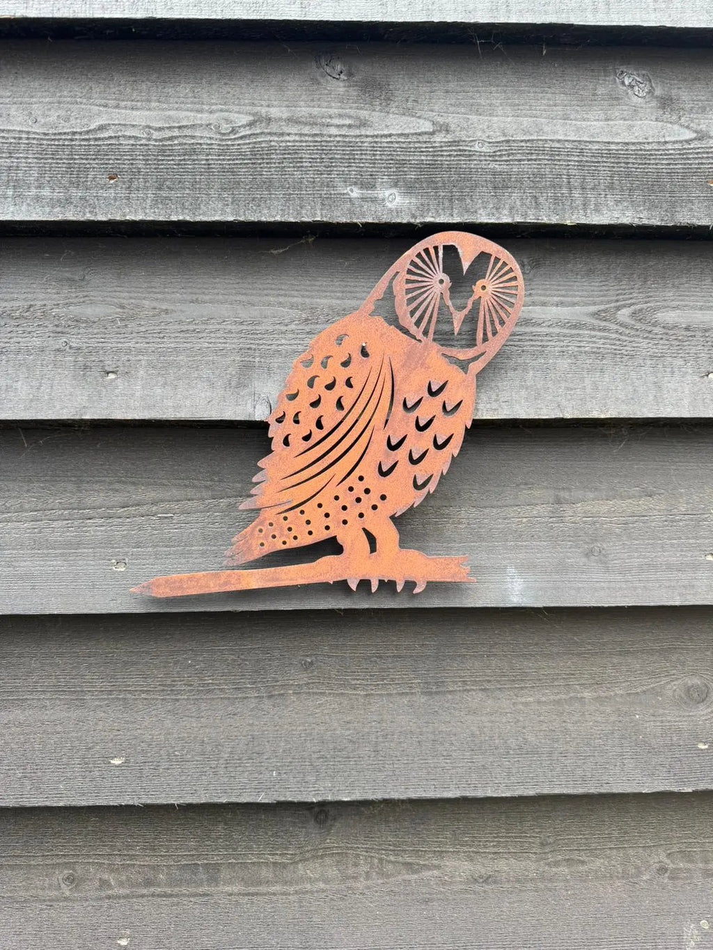 Rustic Metal Owl Garden Decoration | 2mm Steel Outdoor Art – RW Norfolk