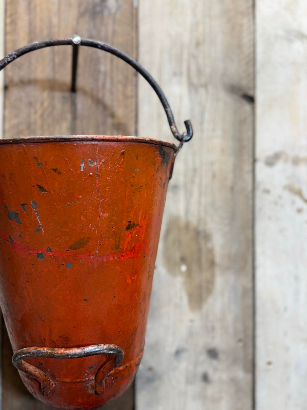 Vintage Galvanised Hanging Fire Bucket Planter | Rustic Warehouse Norfolk