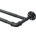 Harrms Double Curtain Pole – Black Industrial Extendable Rod 74–236cm