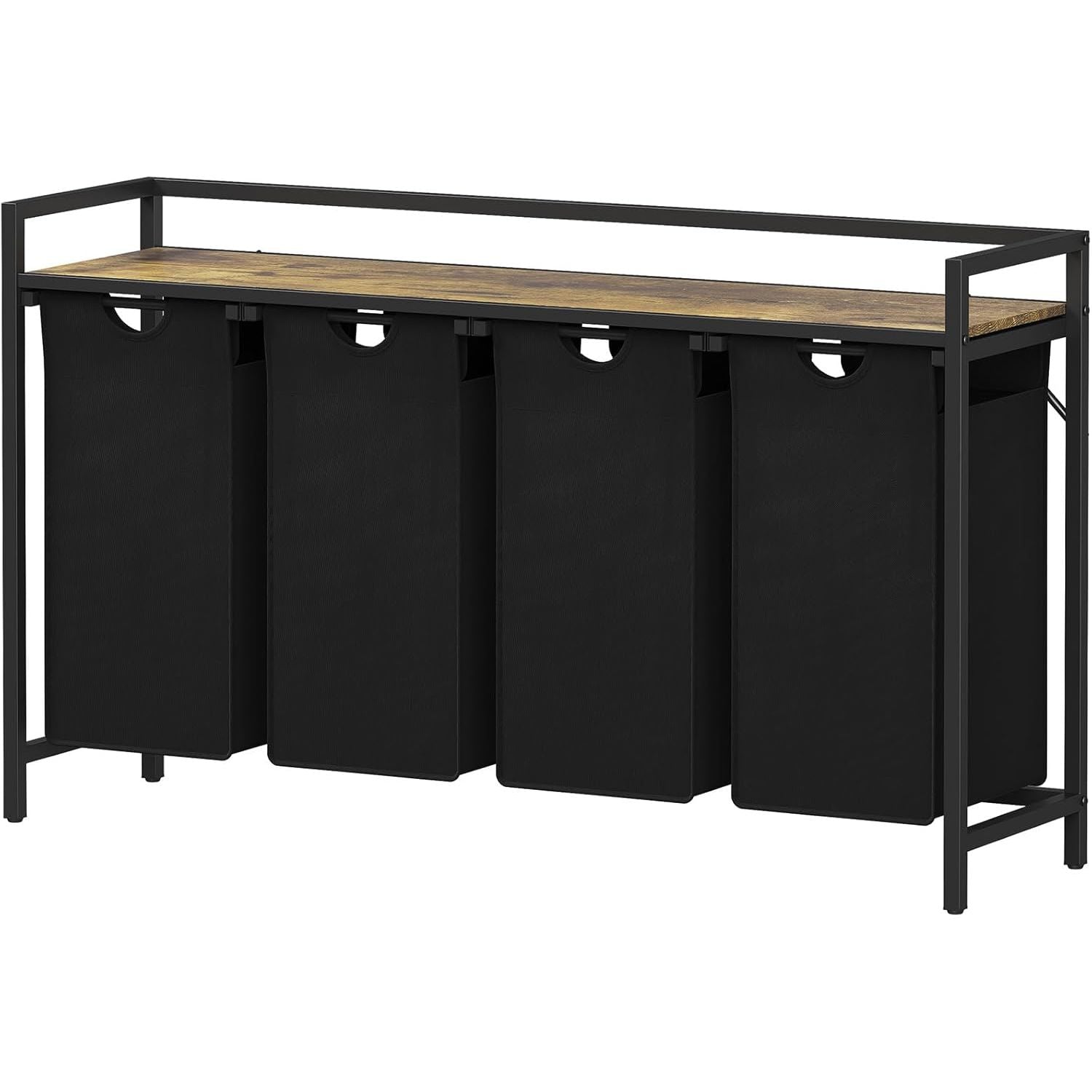 Lifewit 4-Section Laundry Hamper | 168L Pull-Out Sorter with Shelf