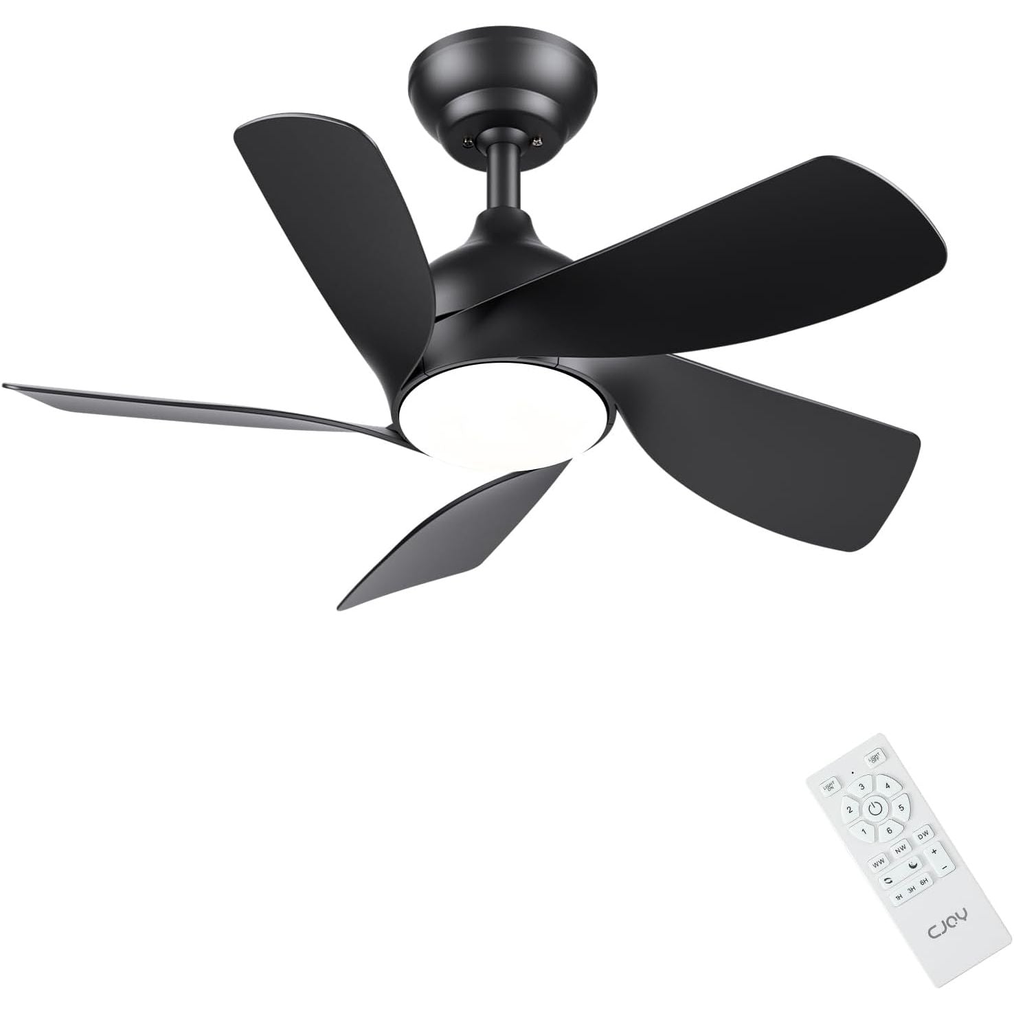 CJOY 30" Ceiling Fan with Light | Quiet DC Motor 5-Blade Modern Fan