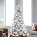 KI Store 6.5ft Snow Flocked Artificial Christmas Tree | Unlit Pine