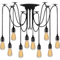 Lightsjoy 10-Socket Spider Pendant Light – Retro Industrial Ceiling Lamp
