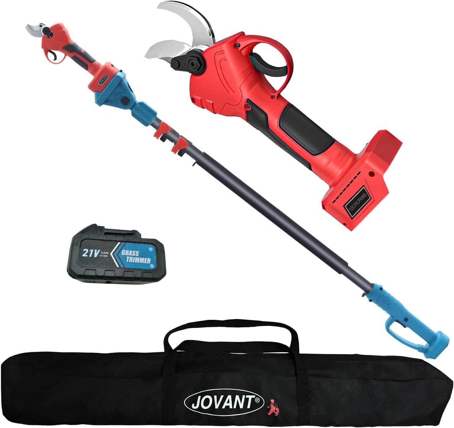 Jovant 2-in-1 Electric Pruning Shears – 21V Cordless Pole Trimmer