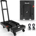 SOLEJAZZ Folding Hand Truck | 500lb Heavy Duty 6-Wheel Portable Dolly