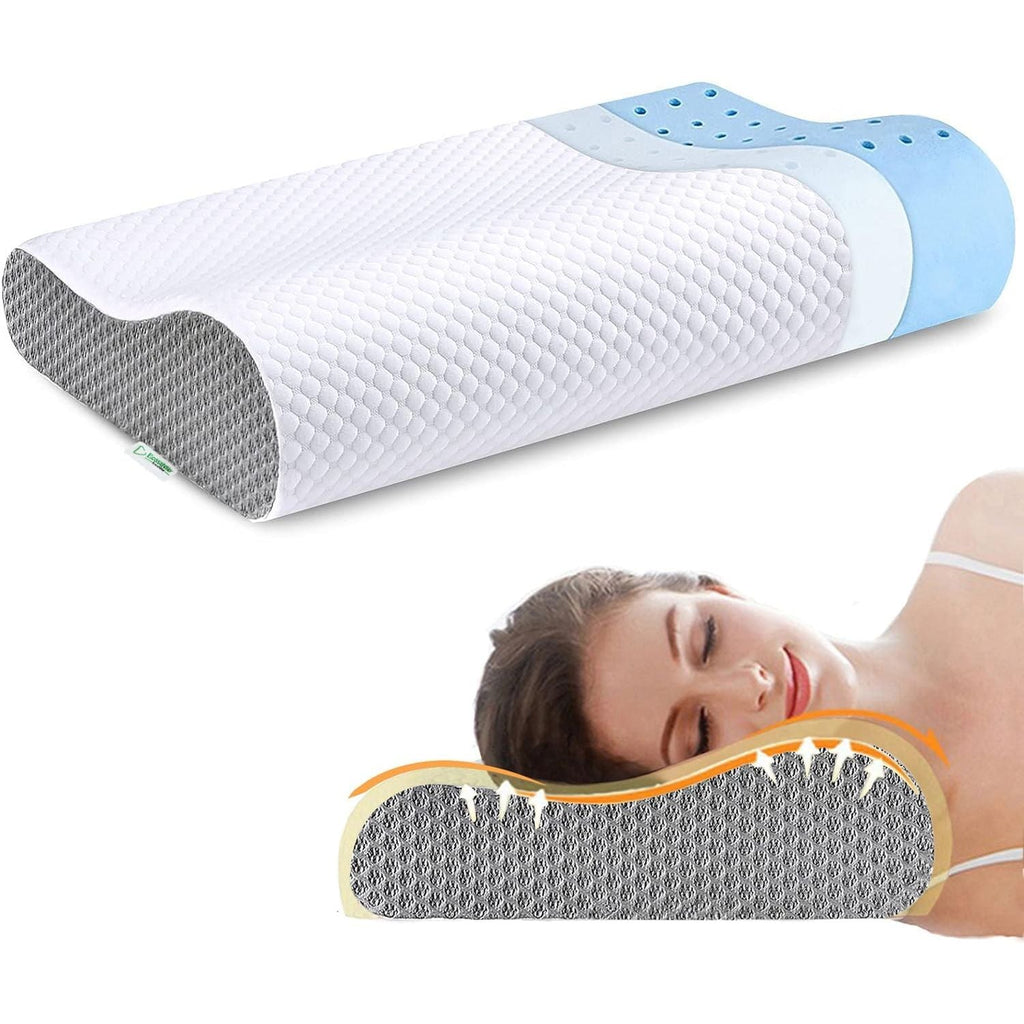 Ecosafeter Memory Foam Neck Pillow – Ergonomic Cervical Support