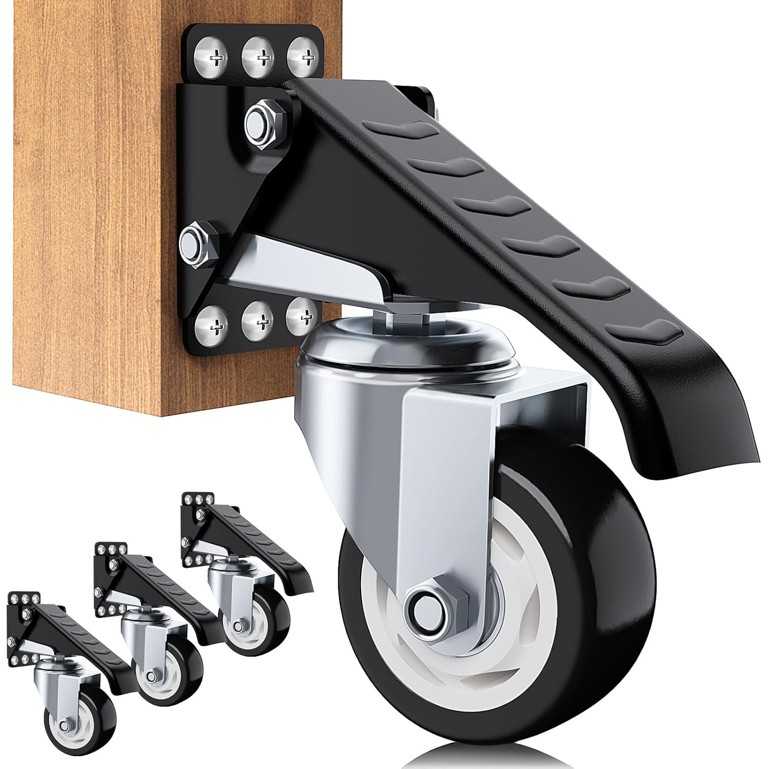 SOLEJAZZ Retractable Workbench Casters | 400KG Heavy Duty 3" Wheels
