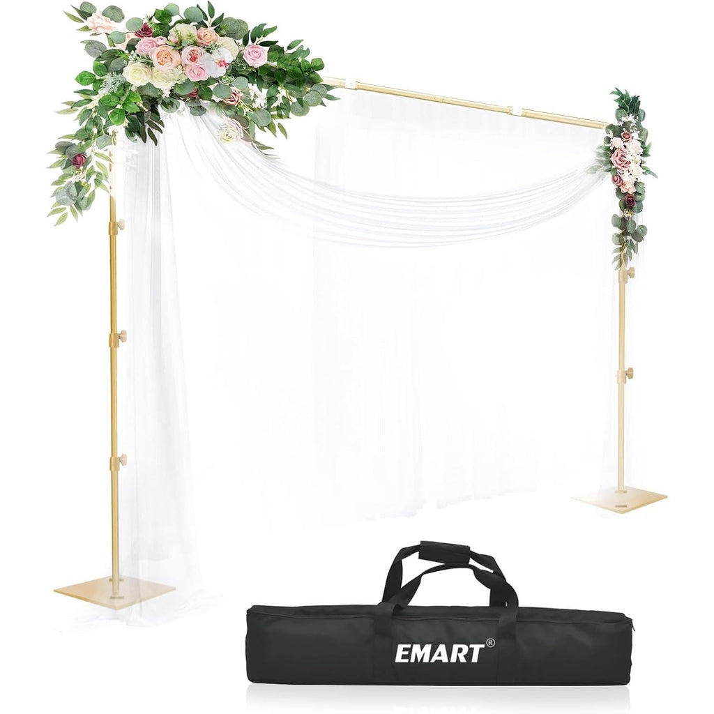 EMART Gold Backdrop Stand – 8.5x10ft Adjustable Heavy Metal Frame