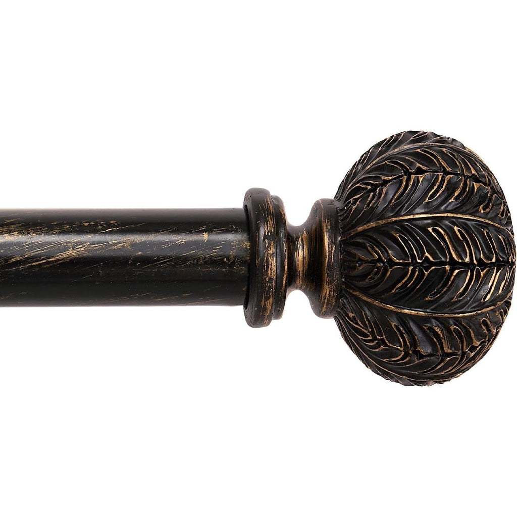 BOOM JOG Black Metal Curtain Pole – 77-210cm Adjustable Rod