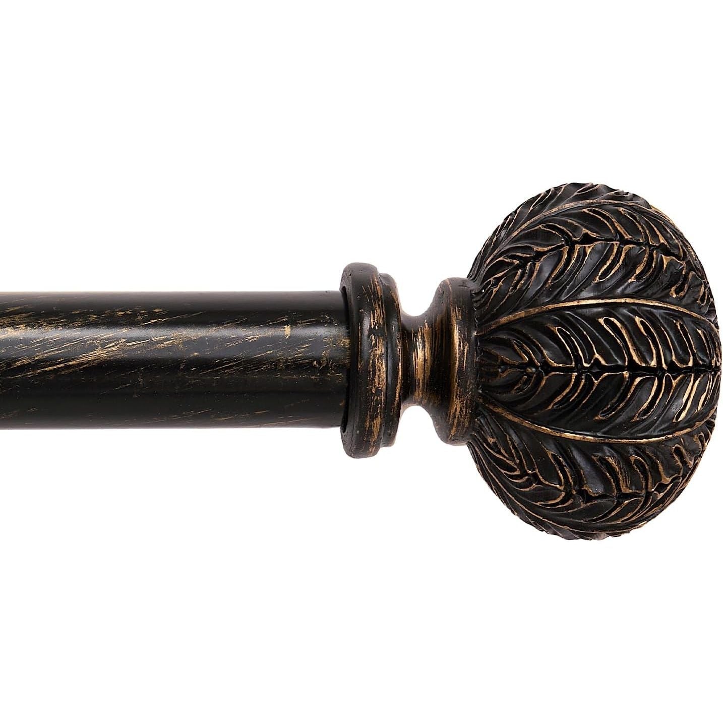 BOOM JOG Black Metal Curtain Pole – 77-210cm Adjustable Rod