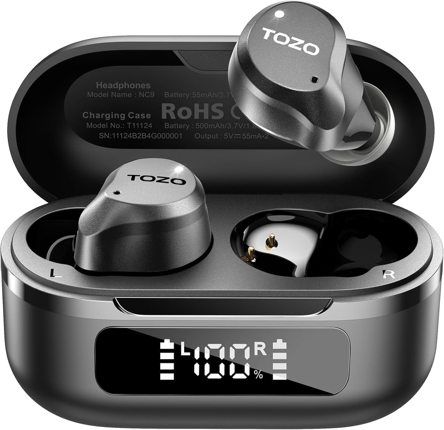 TOZO Hybrid Active Noise Cancelling Wireless Earbuds – 59H Playtime