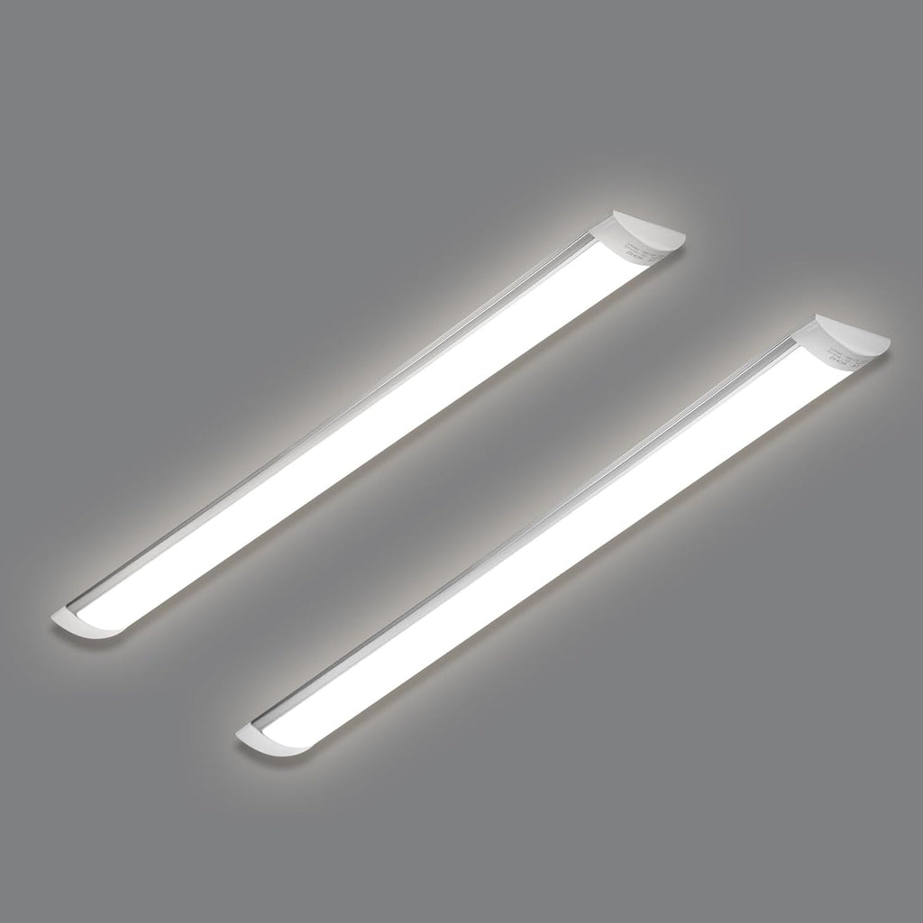 HUMIGA 4FT LED Batten Light 40W 4000K Slim Surface Mount Fitting, 2 Pack