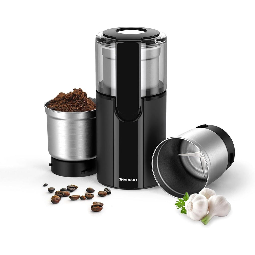 SHARDOR Electric Coffee and Spice Grinder | Wet and Dry 2-Bowl Set