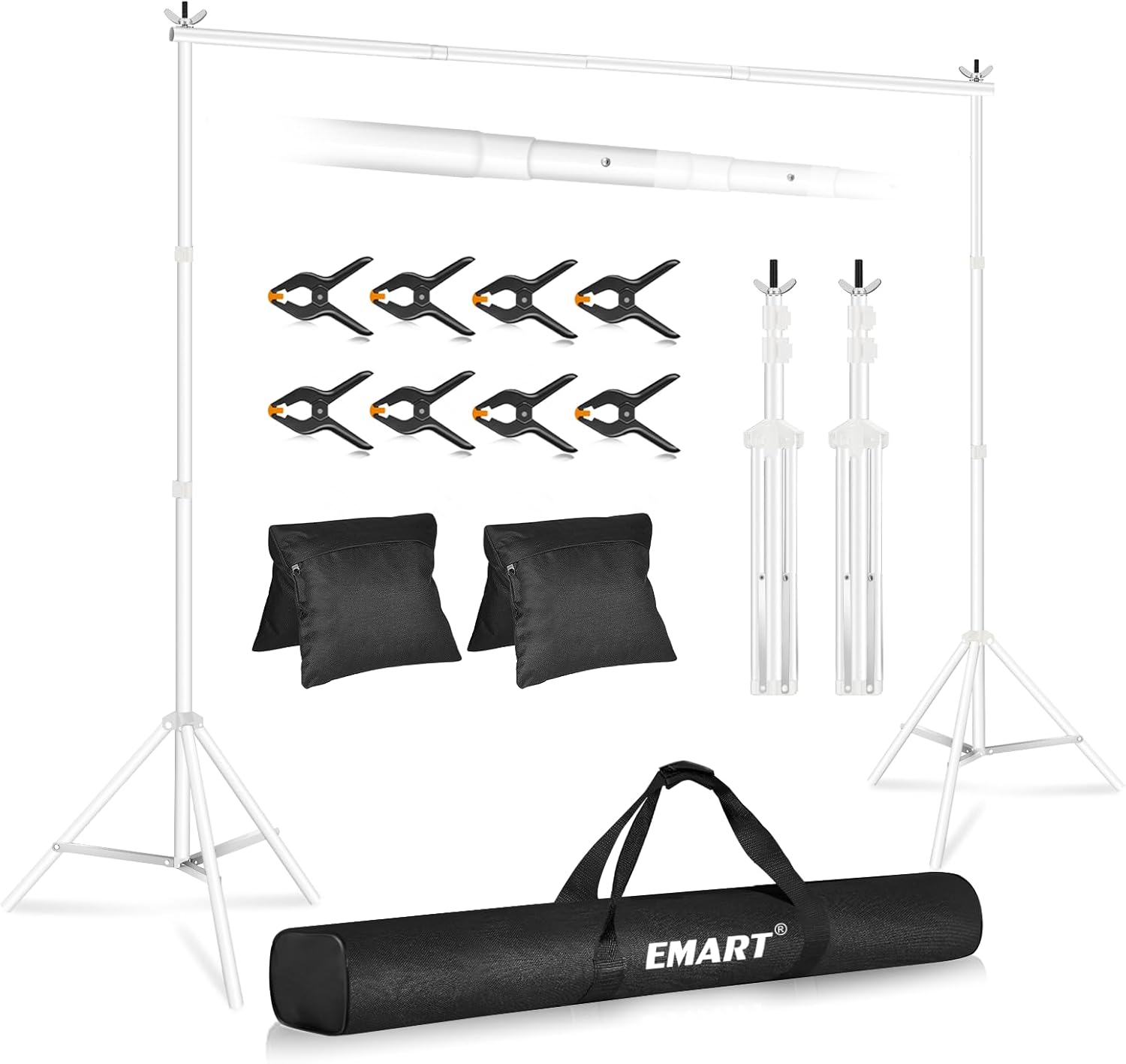 EMART 2x3m Backdrop Stand Kit – Adjustable Photo Support with Bag