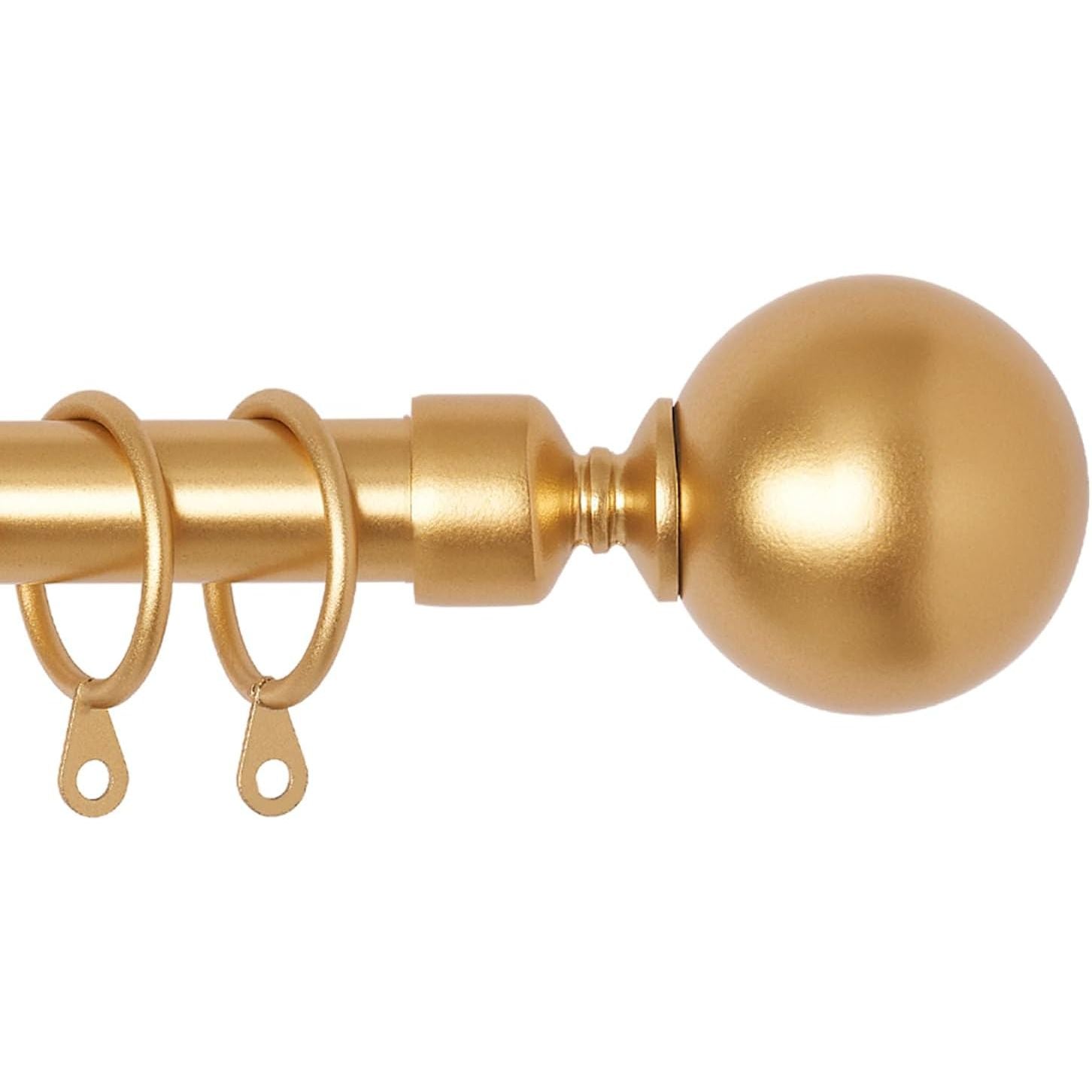BOOM JOG Black Extendable Curtain Rod – 1" Metal Pole with Diamond Finials