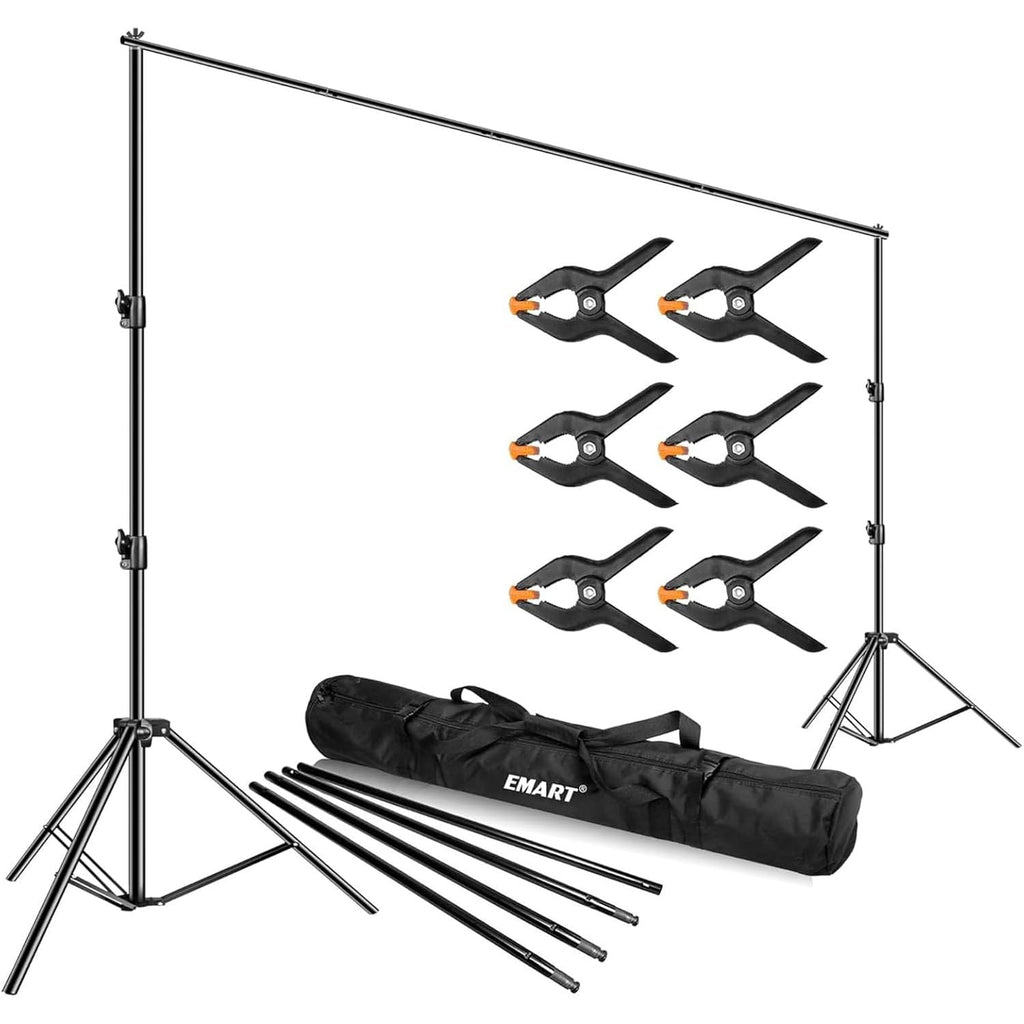 EMART Heavy Duty Backdrop Stand Kit | 3x3.6m Adjustable Photo Frame