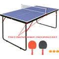 REXOUS Midsize Folding Ping Pong Table Set - 54" x 30" Portable Game Table