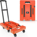 SOLEJAZZ Folding Hand Truck – 500LB Heavy Duty 6-Wheel Luggage Cart