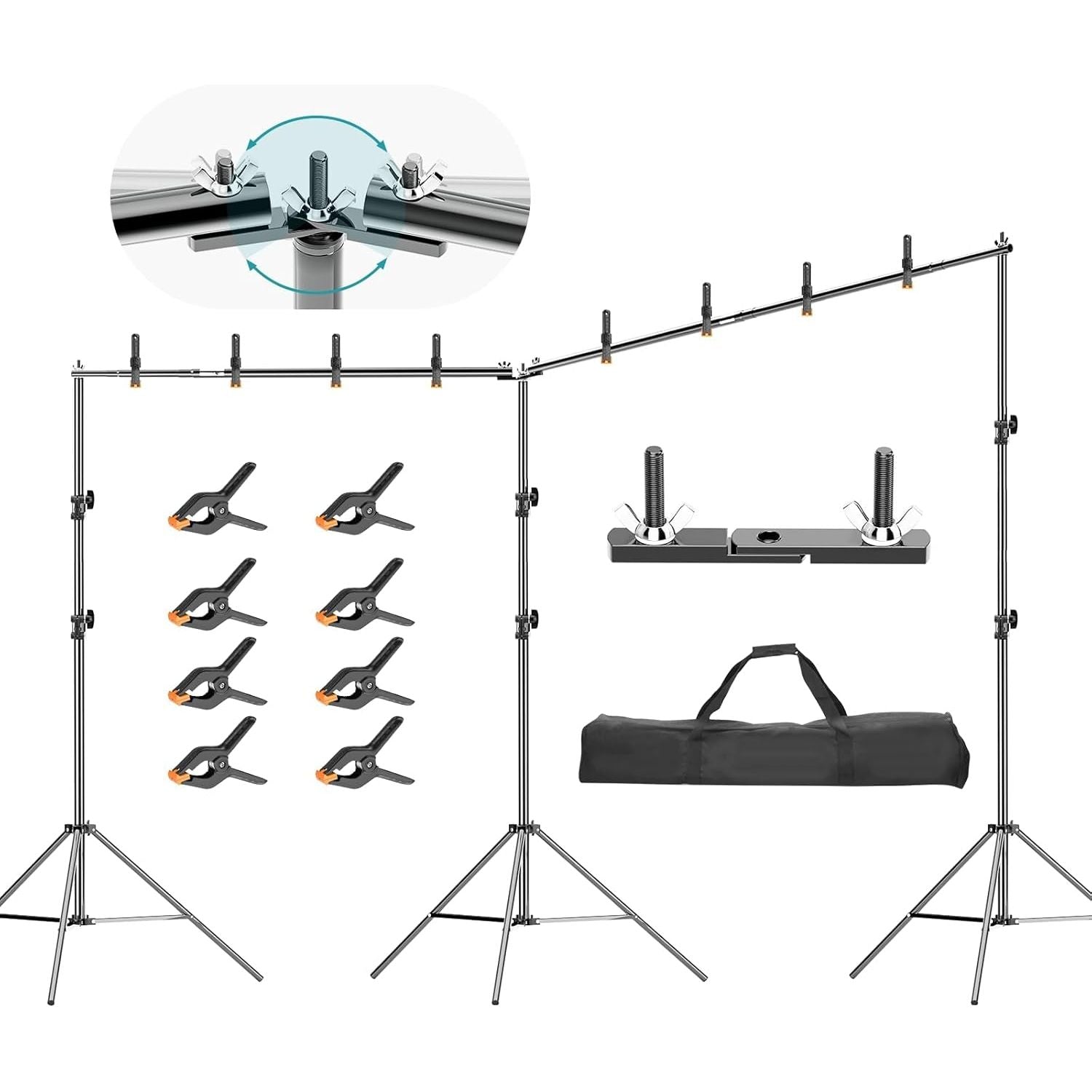 EMART 20ft Heavy Duty Photo Backdrop Stand Kit with Clamps & Bag